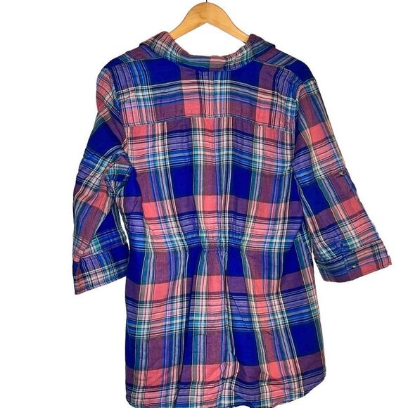 BUTTON Up Blouse ~ Maurice’s ~ Plus Size 1 ~ Elastic Cinched Back ~ EUC - Picture 2 of 5